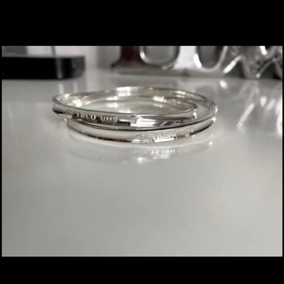 Authentic Tiffany & Co interlocking double bangles - Picture 1 of 5